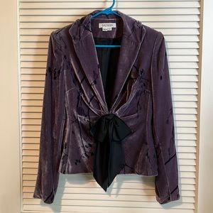 Kay Unger velvet jacket with black silk tie